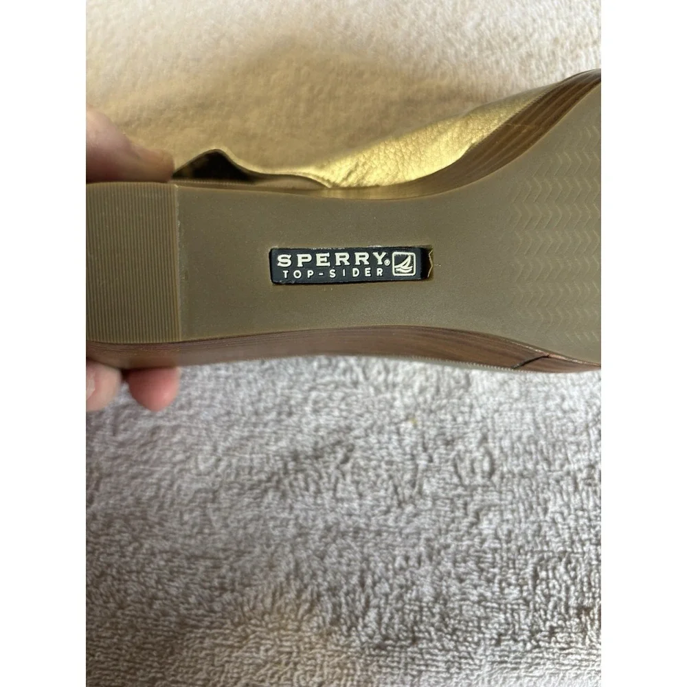Sperry Top Sider Women's‎ Metallic Gold Wedge Heel 3.25